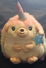 FAO Schwarz Light Up Unicorn Glow Brights Plush 12  Rainbow Pastel NWT Toy