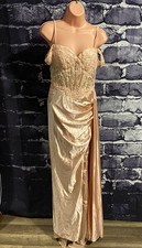 Women’s Rose Solid Satin Lace Sweetheart Strappy Long Corset Gown 2