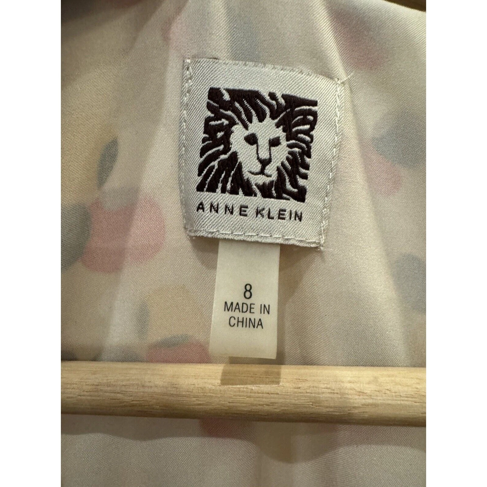 VETEMENTS Abito donna Anne Klein 8 senza maniche panna rosso blu con cintura a pois svasato foderato midi