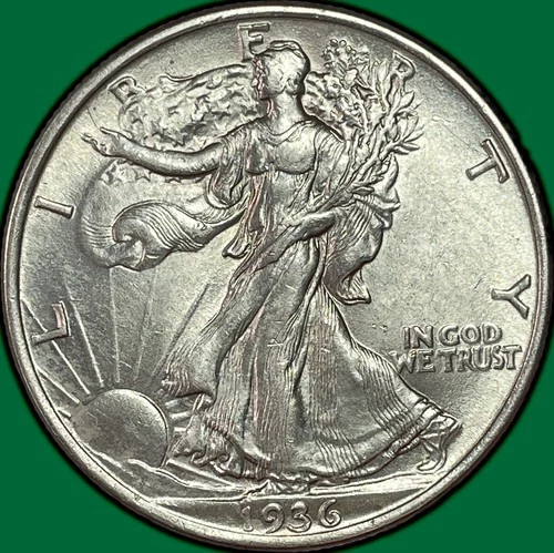 1936 Walking Liberty Half Dollar Choice Almost Uncirculated AU+ Coin #36395