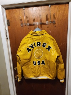 Avirex Inspired Timberland Custom Leather Golden Yellow Jacket 3xl
