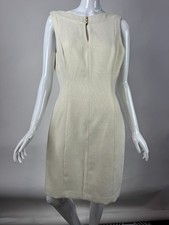 Tahari Arthur S. Levine Beige Textured Sheath Dress Size 6 Polyester Blend