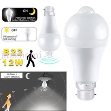B22 PIR Motion Sensor LED Smart Lamp Bulb Globe Auto ON/OFF Energy Saving Light
