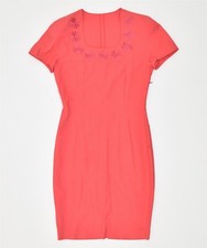 VINTAGE Womens Sheath Dress UK 10 Small Red SC59