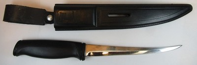 FISKARS FIXED 6.5 Blade FISH FILLET KNIFE POWERGRIP BLACK RUBBER HANDLE