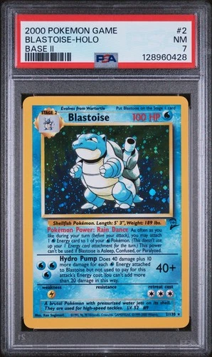 BLASTOISE HOLO BASE SET2 PSA 7 2000 POKEMON GAME #2 NEAR MINT