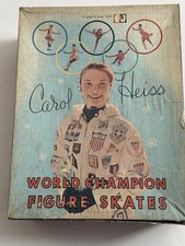 1950s CAROL HEISS Olympic Champion Size 7 SIGNED Figure Skates in Box