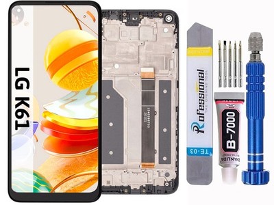 Für LG K61 Q630 LMQ630EAW Display Komplettes Bildschirm LCD Touch Rahmen Schwarz