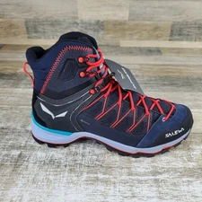 Salewa MTN Trainer Lite Mid GTX Womens Boots Sz 10 Premium Navy Fog Hiking Boots