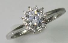 .5 ct Halo Ring Top Russian Quality CZ Extra Brilliant SS Size 4