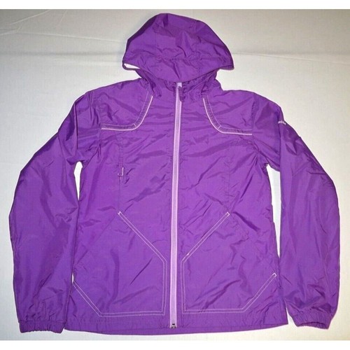Girls Columbia Wind Racer Lightweight Hoodie Windbreaker Jacket 14/16 Purple
