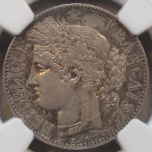 France 1849-A Silver 1 Franc NGC Certified AU53