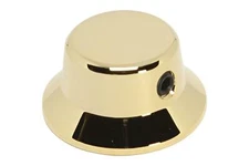 Brass Hat Knob for 6mm diameter shaft w/ set screw - fits split shaft - Gold