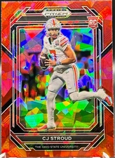 2023 Panini Prizm Draft Picks CJ STROUD Red Ice Rookie Card #203 