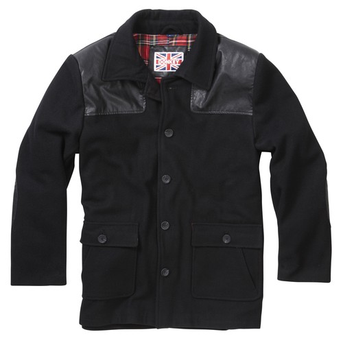 Donkey Jacket Mens Vintage Skinhead Punk MOD Outdoor Work Winter Warm Wool Coat - Picture 3 of 6