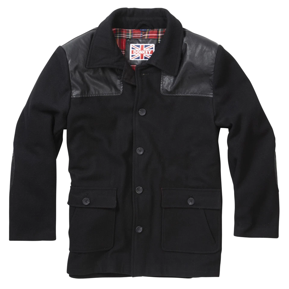 Donkey Jacket Mens Vintage Skinhead Punk MOD Outdoor Work Winter Warm Wool Coat - Image 4 of 4