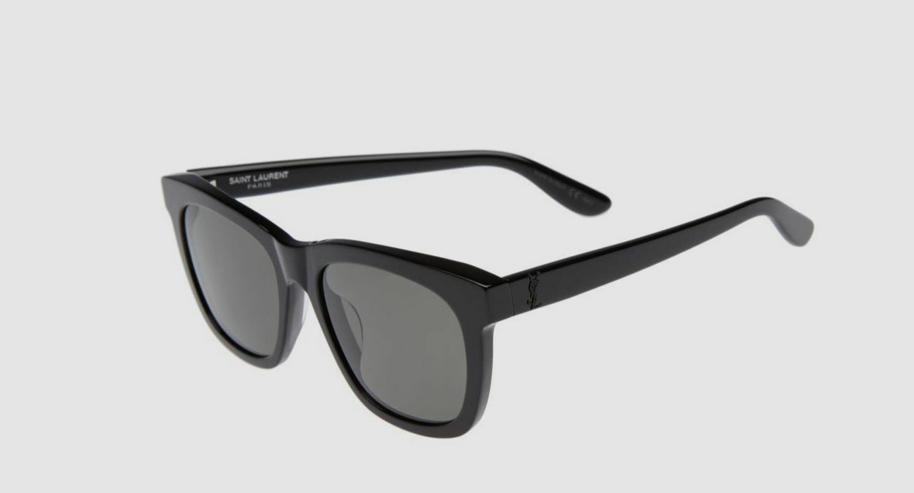 $395 Saint Laurent SLM24 K 005 Occhiali da sole quadrati neri tonalità 55 19 145