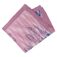 JOS A BANK Mens Linen Handkerchief Lavender Abstract Floral Pocket Square 13.5"