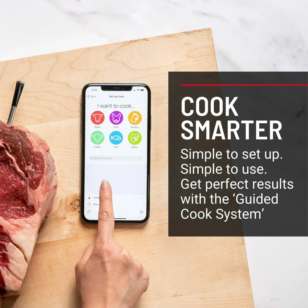 Bluetooth Smart Meat Thermometer for BBQ Grill Oven Smoker Cooking