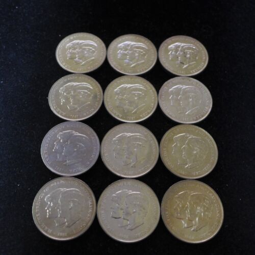 Lot of (12) 1981 Great Britain Prince Charles & Diana Royal Wedding Crowns BU