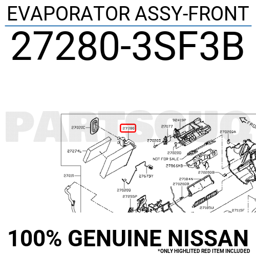 PND画面です 272803SF3B Genuine Nissan EVAPORATOR ASSY-FRONT 27280-3SF3B