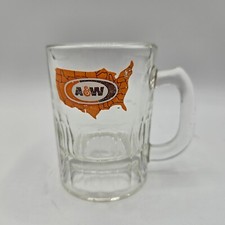 Vintage A&W Root Beer Mini Miniature Clear Glass Mug Shot Glass 3 1/4" 1970's