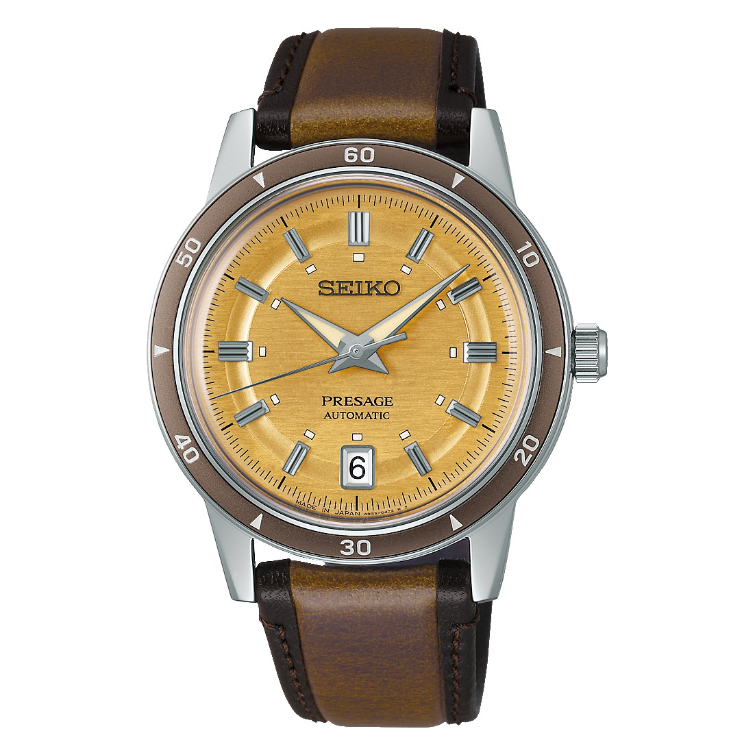 Seiko SRPL75 Watch for Men - Presage Collection Champagne Gold