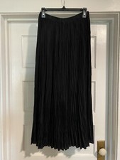 Vintage Maxi Skirt Womens Medium Black Broomstick Boho Gypsy Whimsigoth Pleated