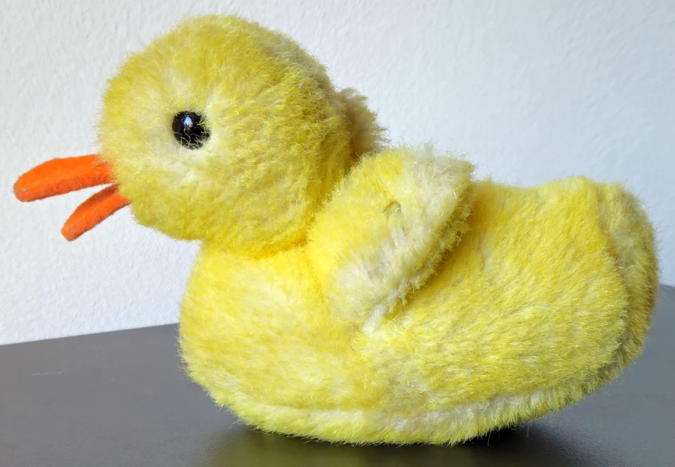 Steiff PICCY Ente 3242/11 Syth.Webpelz/gelb/liegend/abwaschb./'78-83/11 cm/Knopf - Bild 2 von 4