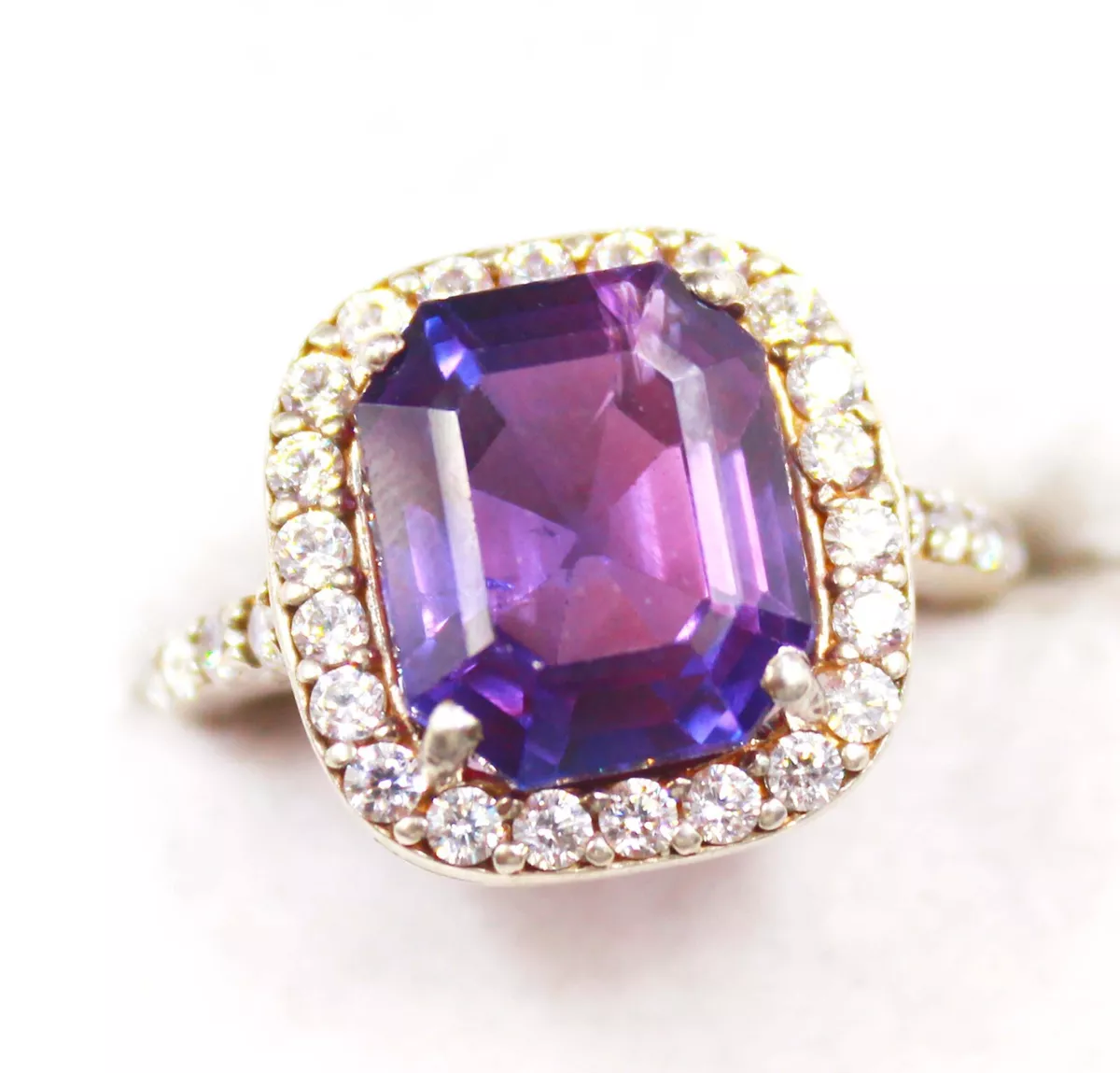 24.10 Ct Certified Purple Taaffeite Solid Silver U.S Ring Size 6.5 Gemstone SA