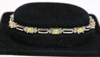 Fire Opal Link 7.25" Tennis Bracelet Vintage Signed Fas 925 Sterling &