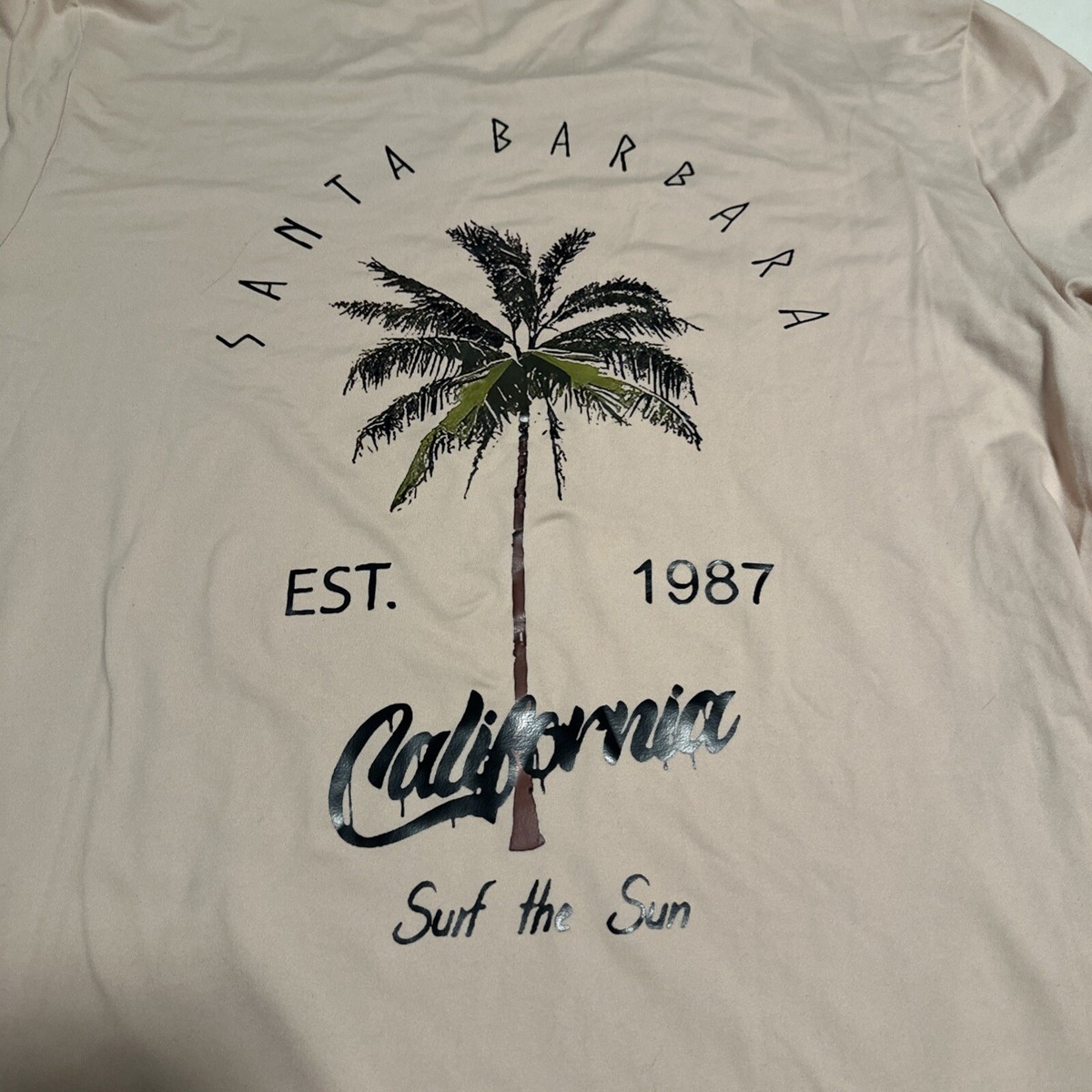 T-shirt Blu Con Stampa Grafica California Surf PIOMBO Da Uomo - Foto 2