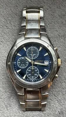 SEIKO 7T92 クォーツ腕時計 SEIKO Chronograph 100M 7T92-0DX0 Quartz Wrist Watch - YouTube