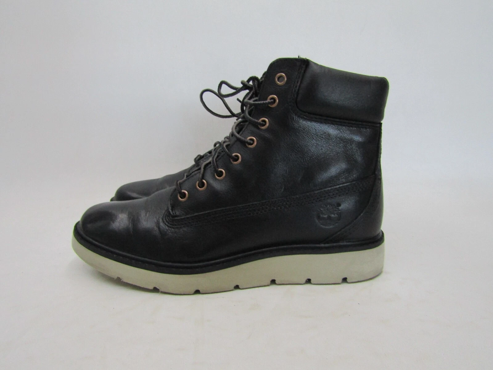 Stivaletti allacciati alla moda Timberland taglia 7 5 M neri in pelle