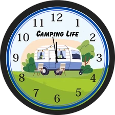 Personalized Clock -Camping, Camping Clock, Camp, Travel Trailer, Going Camping