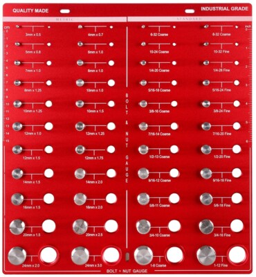 44 Nut and Bolt Thread Checker, for Organizing Nuts and Bolts of Different Sizes