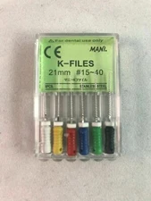 Mani Dental Root Canal Endo Stainless Steel K-files 21mm Size #15-40 30 Files/pk
