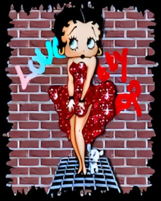 Love Betty Boop Red Glitter Dress Cartoon  MAGNET