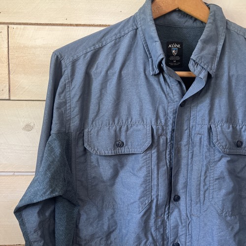 Kuhl Sz M Blue Button Up Vented Hiking Fish Performance *missing button* - Picture 2 of 5
