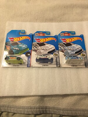 Hot Wheels 2012 Ford Fiesta Three Different Variations New OneCard