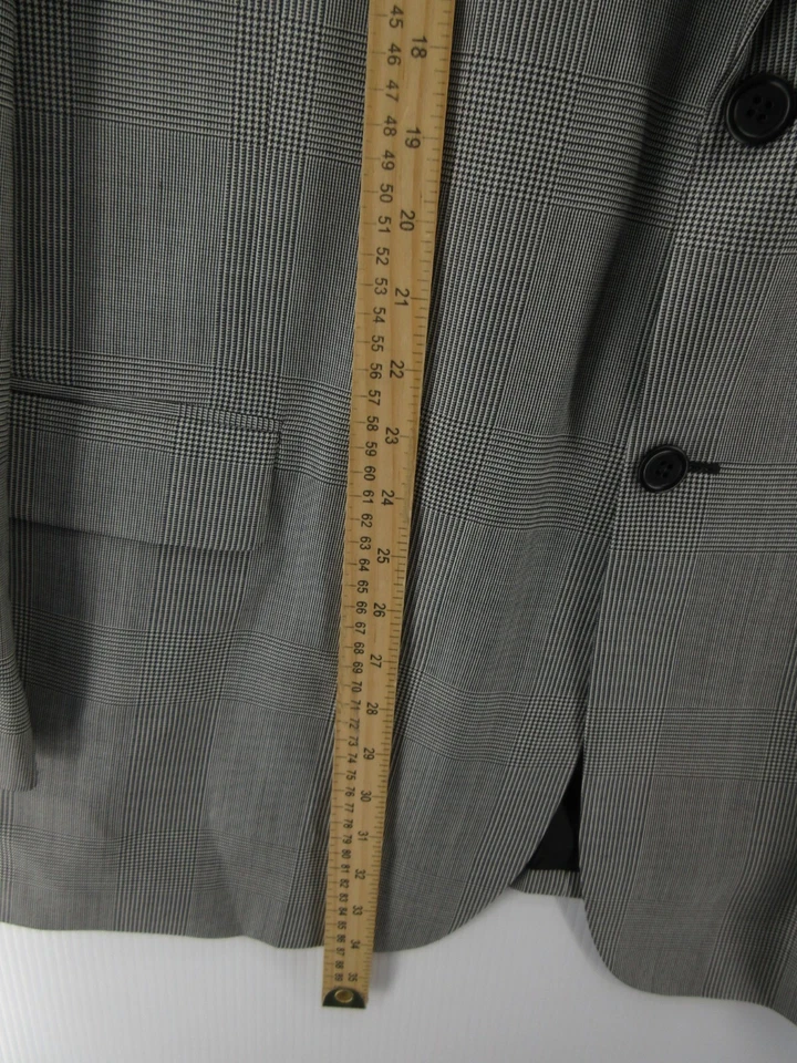 Abrigo Deportivo J Peterman Hombres 50 Gris Blazer Pata de Gallo Chaqueta a Cuadros Lana Negocios Foto 4 de 4