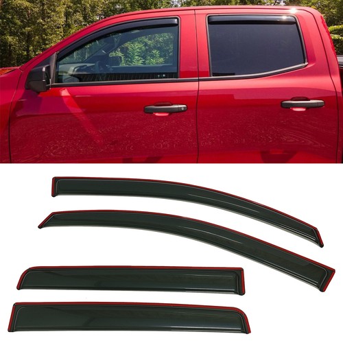 IN-CHANNEL Window Visors Sun Rain Guard Fit Chevy Colorado Crew Cab 2023-2025 - Picture 1 of 8