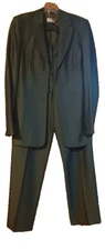 GREEN PANTS SUIT Size 8 Office Dressy SET of 2 Pieces, SLACKS w/ Blazer JACKET