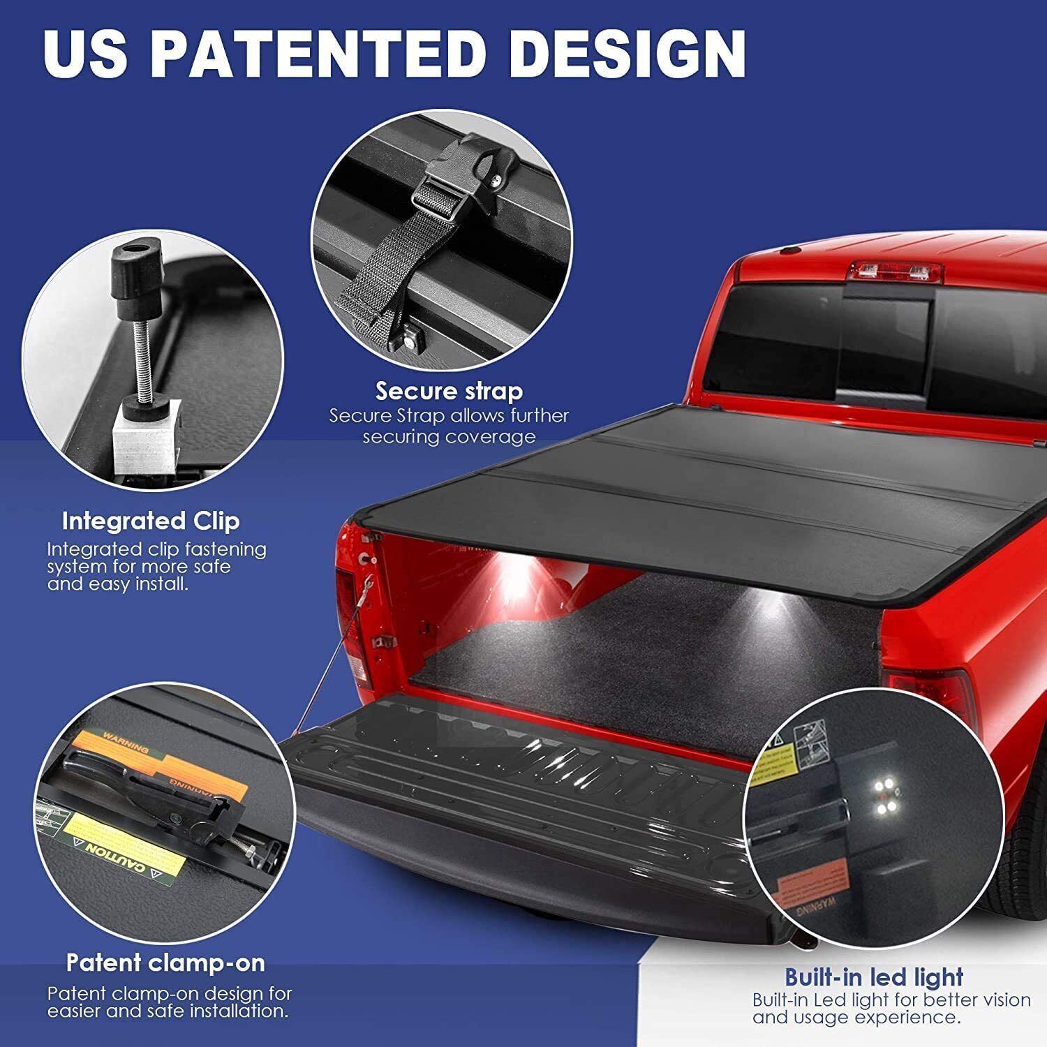 4.5FT/4.6FT Hard TriFold for 2022 2023 Ford Maverick Tonneau Cover