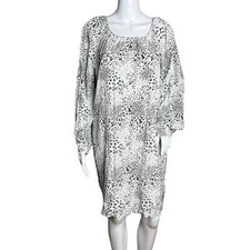 Joie Dress Women Large White Black Animal Print Shift Animata Dress Edgy Party