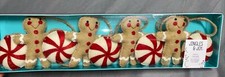 New Gingerbread Red White Peppermint Candy Christmas Tree Garland Figural 6 Ft