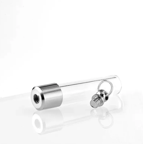 1PC Stainless Steel Cremation Keepsake Acrylic/Glass Vial Pendant Necklace - Picture 3 of 5