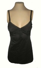 vintage 1970s Cami Shadowline, Stretch mint Black 34