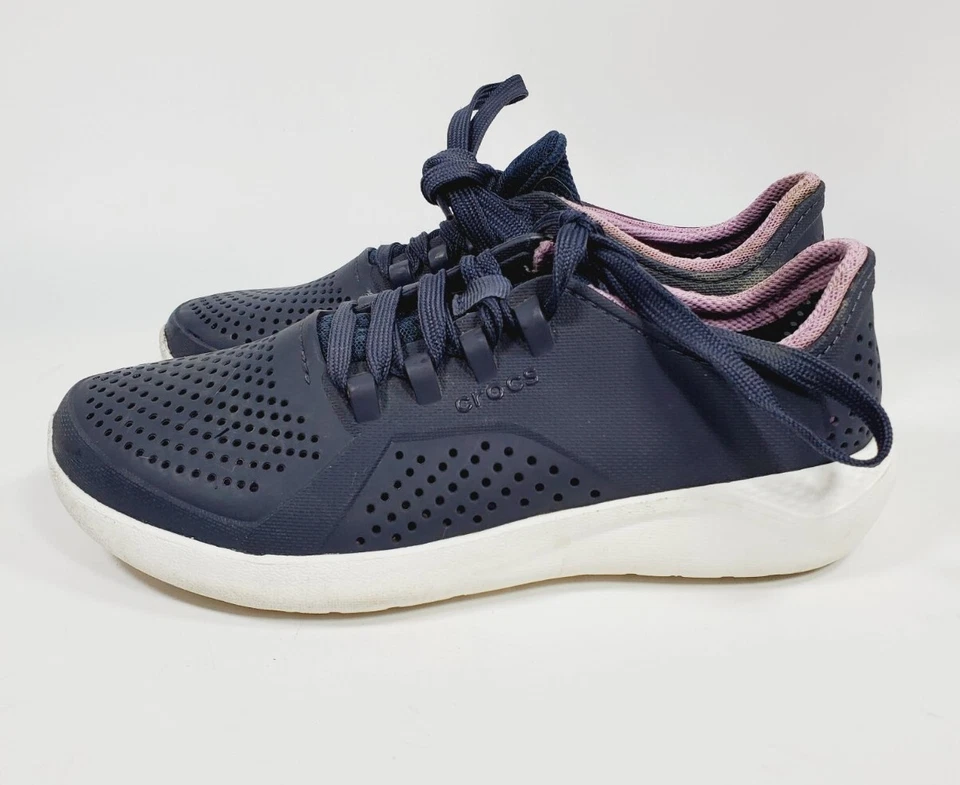 Women's Crocs Sneakers 205234 Blue Purole Size W7 - Image 2 of 4