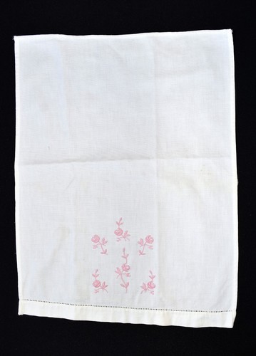 3 toallas de mano vintage bordadas a mano florales 2 rosas 1 lino multicolor - Imagen 5 de 10